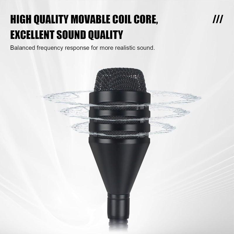 micfuns D2 Flexible Professional Dynamic bob Barker Microphone with switchgear for Video Conference, Singing, Karaoke DJ Mixer Dedicated Disc KTV Bar Gooseneck DJ Mic,3-pin XLR - Image 3